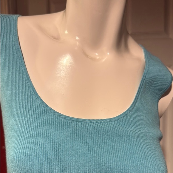 Fitted Blue Sleeveless Tank Top - Picture 2 of 4